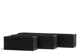 Кашпо TREEZ ERGO - Just - Узкий низкий прямоугольник - Антрацит