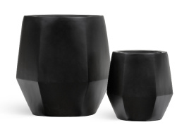 Кашпо TREEZ Effectory - Crystal - Многогранник - Антрацит