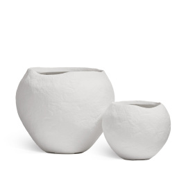 Кашпо TREEZ Effectory - Organic - Сфера - Белый камень