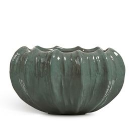 Кашпо TREEZ Effectory - Aura - Низкая Design-чаша - Изумрудный лак