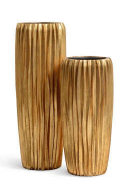 Кашпо TREEZ Effectory - Metal - Высокий конус Design Wave - Сусальное золото