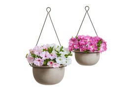 Сет № 88 - Композиция с петуниями в подвесных кашпо Treez Effectory Beton