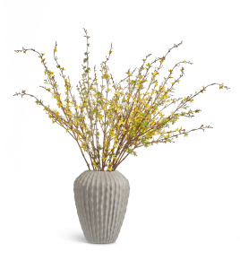 Сет № 152 - Композиция с форзицией и корнелиан черри в кашпо Treez Effectory Moho