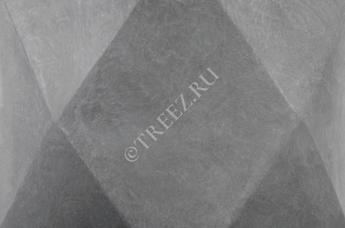 Кашпо TREEZ ERGO - Rombo - Низкая чаша-многогранник - Светло-серый камень фото