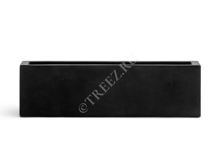 Кашпо TREEZ ERGO - Just - Узкий низкий прямоугольник - Антрацит фото