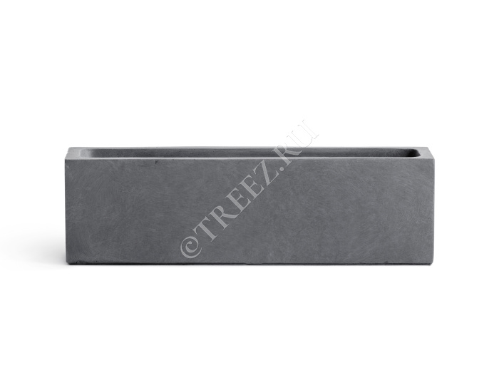 Кашпо TREEZ ERGO - Just - Узкий низкий прямоугольник - Светло-серый камень фото