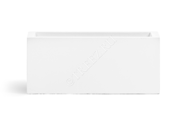 Кашпо TREEZ ERGO - Just - Узкий низкий прямоугольник - Белый камень фото