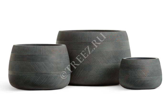 Кашпо TREEZ ERGO - Graphics - Низкая чаша - Окись с медной патиной фото