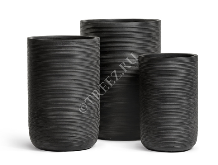 Кашпо TREEZ ERGO - TreeLine - Высокий цилиндр - Антрацит фото