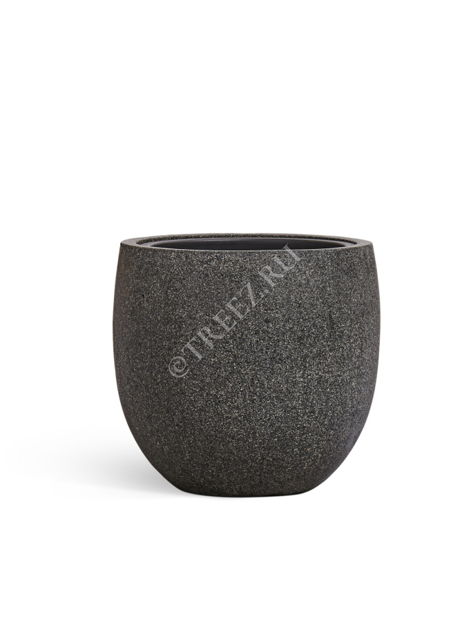 Кашпо TREEZ Effectory - Stone - Чаша classic - Тёмно-серый камень фото