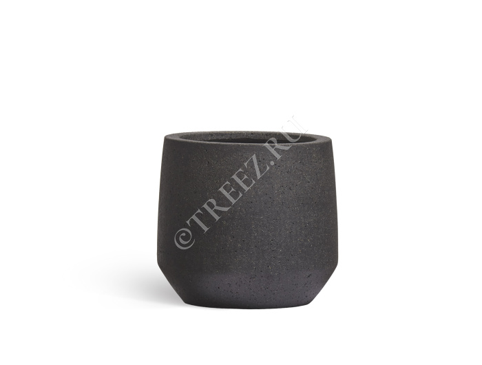 Кашпо TREEZ ERGO - Hard Rock - Трапециевидная чаша - Чёрный песок фото
