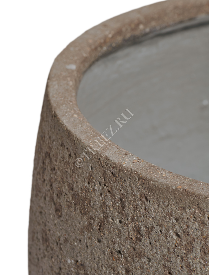 Кашпо TREEZ ERGO - Hard Rock - Сферическая чаша - Песок серый беж фото
