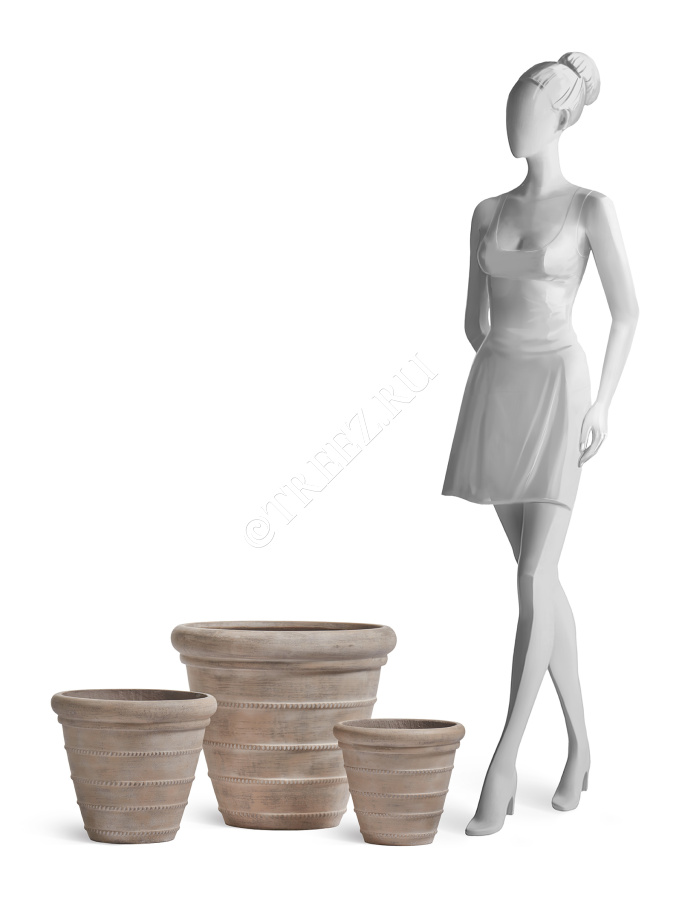 Кашпо TREEZ ERGO - Italica - Классический конус - Капучино фото