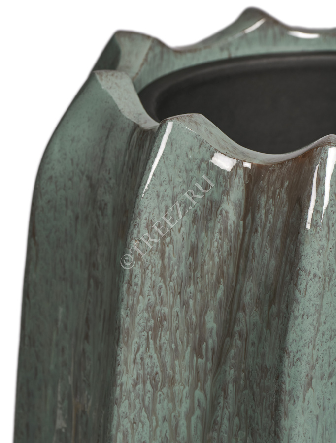 Кашпо TREEZ Effectory - Aura - Высокая Кашпо-ваза - Изумрудный лак фото
