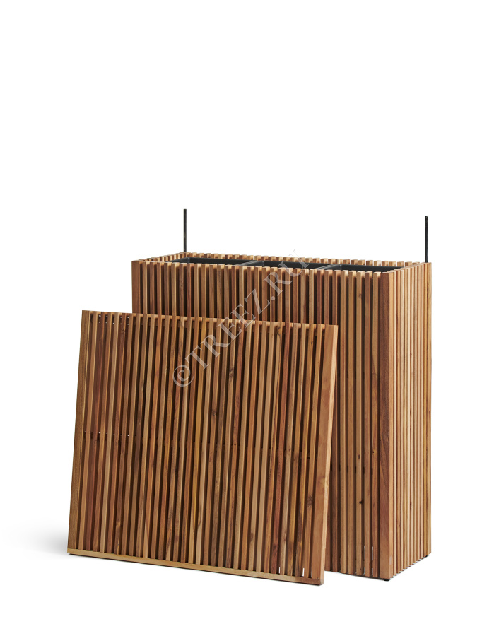 Кашпо TREEZ Effectory - Timberline - Высокий дивайдер со стенкой - Тёмное дерево фото