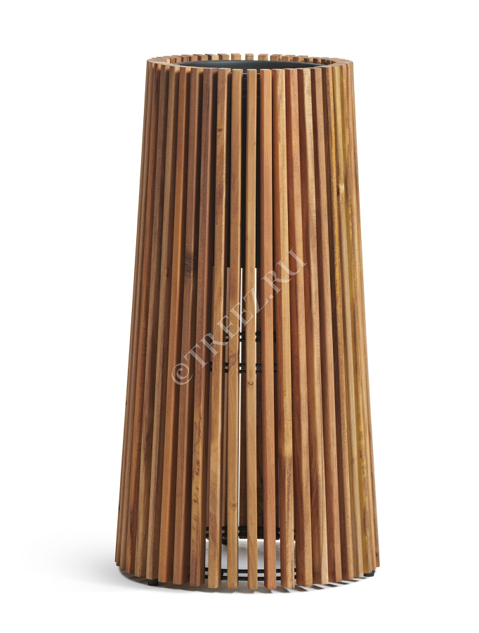 Кашпо TREEZ Effectory - Timberline - Высокий перевёрнутый конус - Тёмное дерево фото